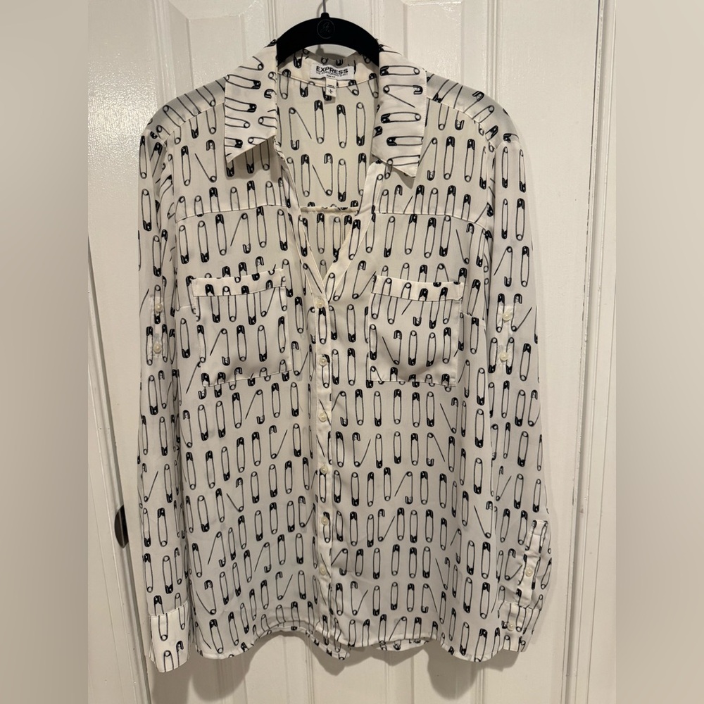 Express Cream and Black Portofino Shirt